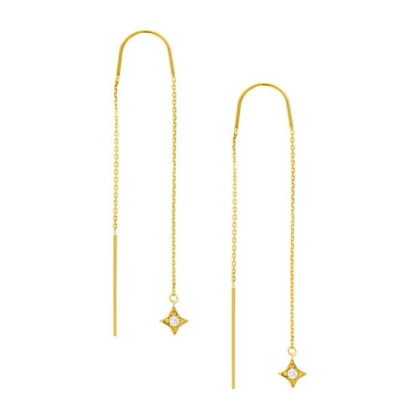 1/20tcw Diamond Star Threader Earrings