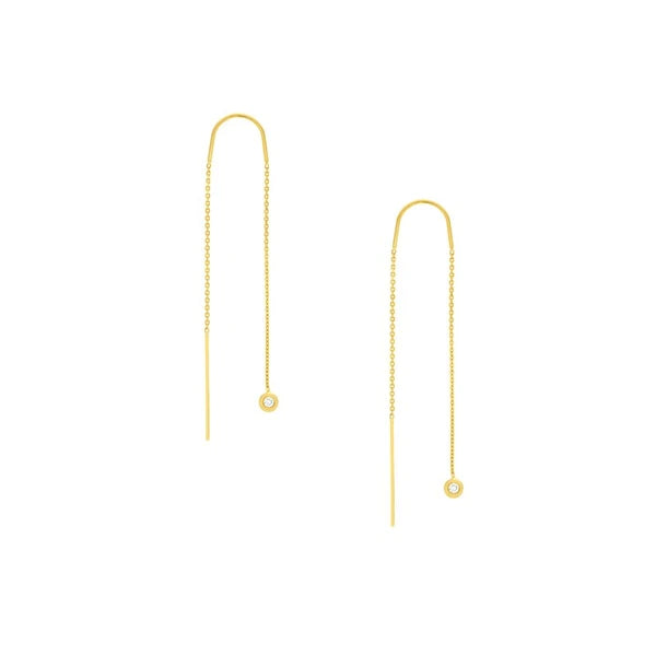 1/20tcw Diamond Bezel Threader Earrings