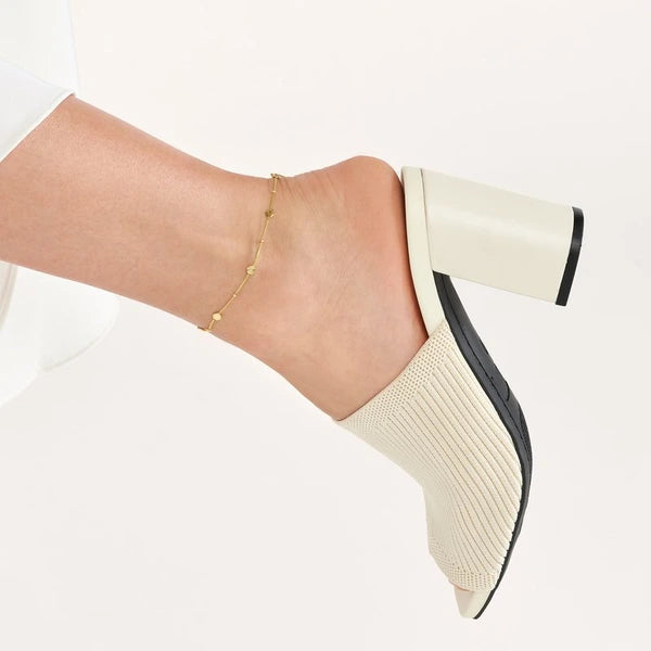 Fluted/Polished Hexagon Adjustable Anklet