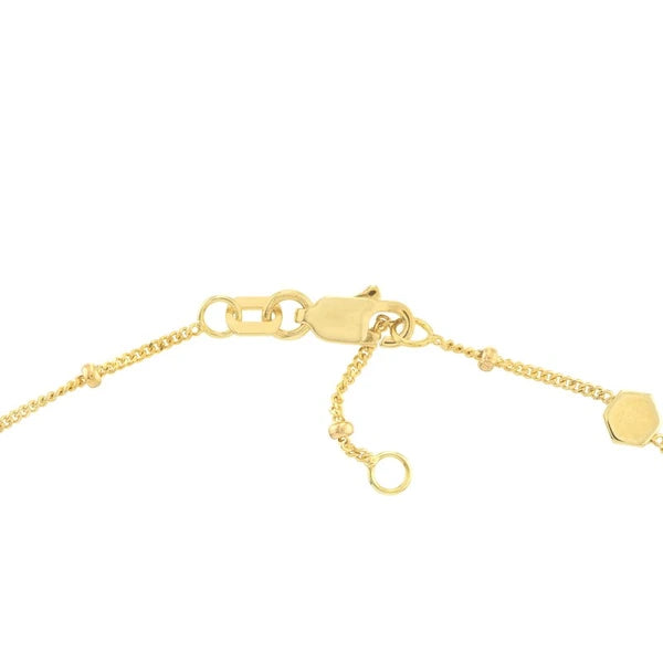 Fluted/Polished Hexagon Adjustable Anklet