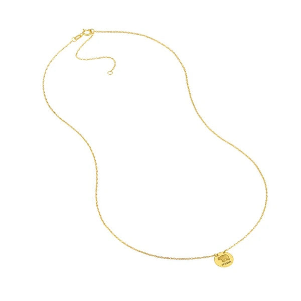 So You Etched Mama Bear Mini Disc Adjustable Necklace