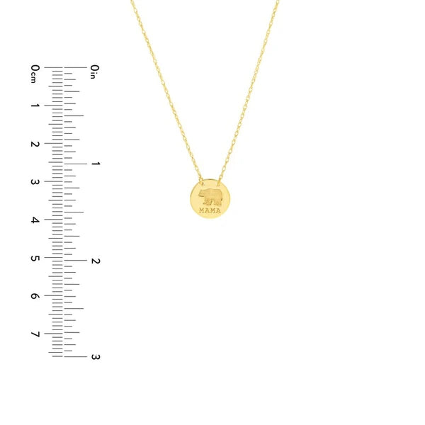 So You Etched Mama Bear Mini Disc Adjustable Necklace