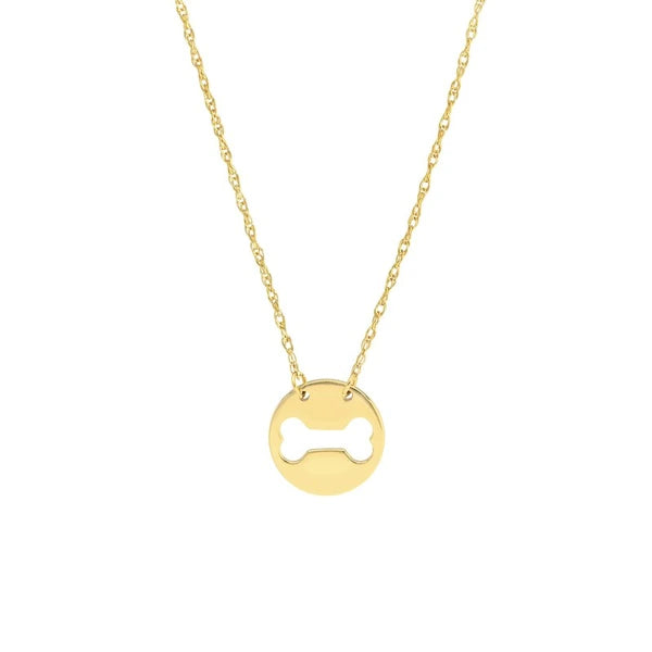 So You Cutout Dog Bone Mini Disk Necklace