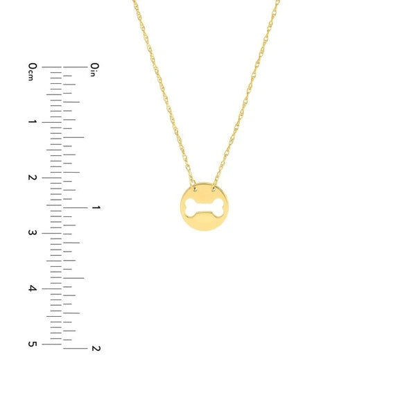 So You Cutout Dog Bone Mini Disk Necklace
