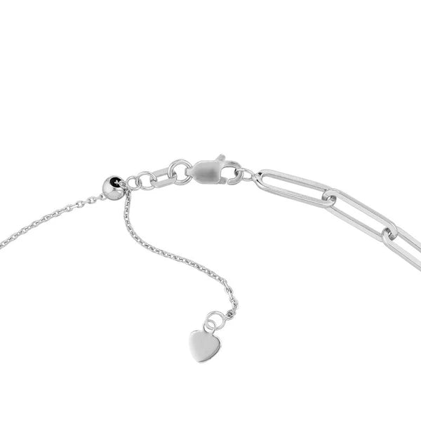 Sterling Silver Paper Clip Chain Adjustable Choker