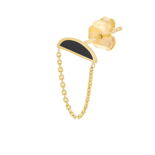 Onyx EN/Amel Sunrise Stud Earrings with Drape