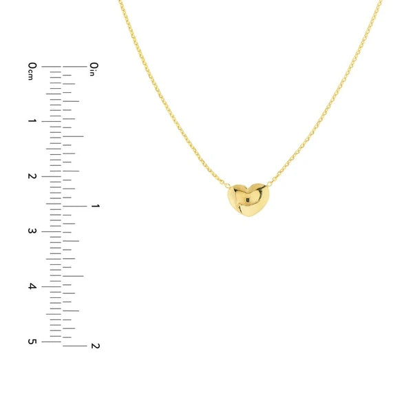 Triple Strand Puffy Heart Necklace