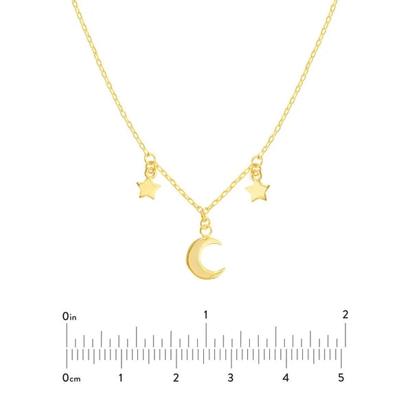 Crescent Moon and Star Drops Necklace