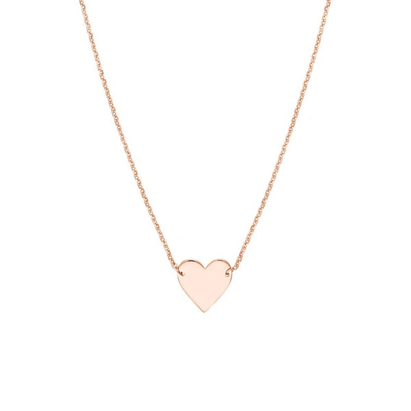 Plated Sterling Silver Polished Heart Necklace
