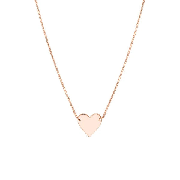 Plated Sterling Silver Polished Heart Necklace
