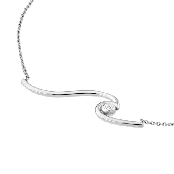 Wave Necklace with Diamond Accent