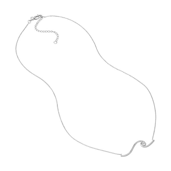 Wave Necklace with Diamond Accent