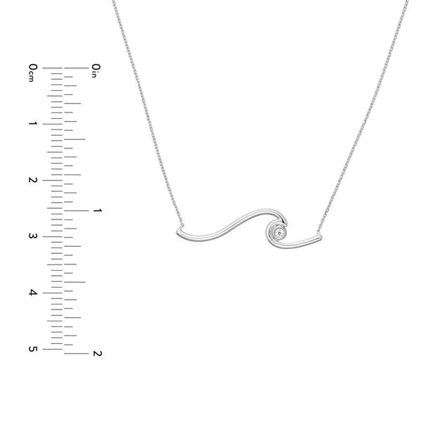Wave Necklace with Diamond Accent