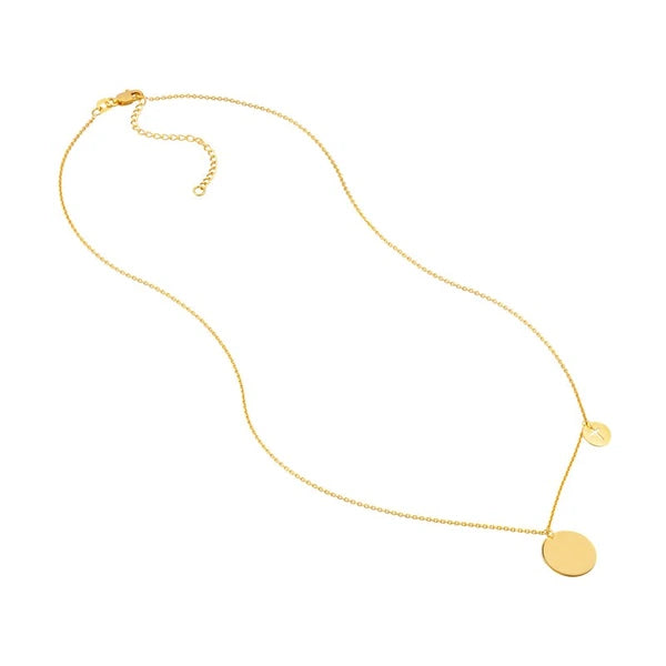 Disc Necklace with Cutout Cross Disc Dangle