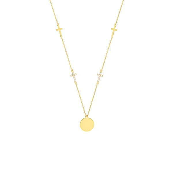 Disc Necklace with Four Cross Stations
