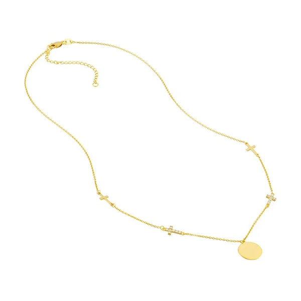 Disc Necklace with Four Cross Stations