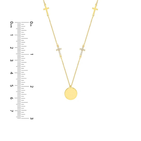 Disc Necklace with Four Cross Stations