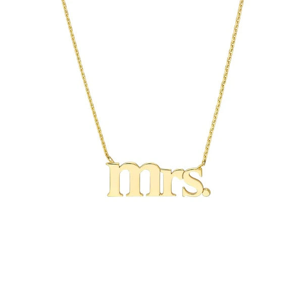 Mrs. N/Ameplate Adjustable Necklace