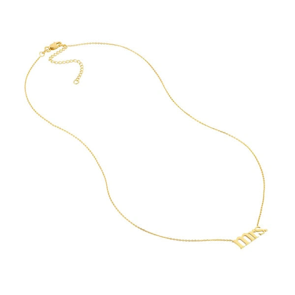 Mrs. N/Ameplate Adjustable Necklace