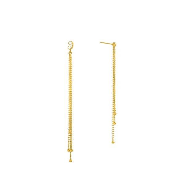 Front and Back Diamond-Cut Bead Earrings