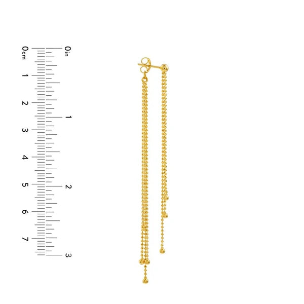 Front and Back Diamond-Cut Bead Earrings