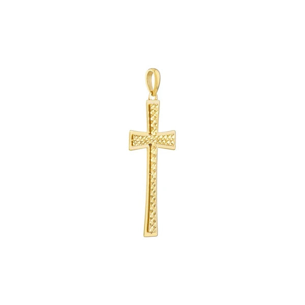 Diamond-Cut Tapered Cross Pendant