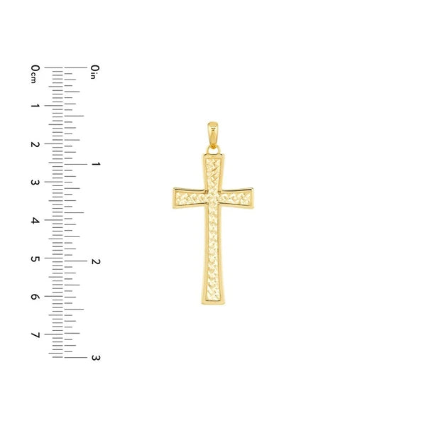 Diamond-Cut Tapered Cross Pendant