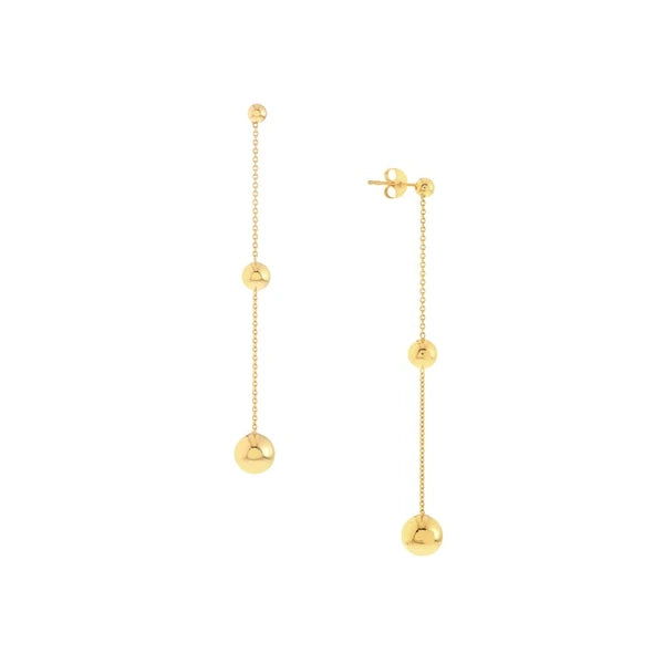 Graduating Bead Drop on Chain Earrings