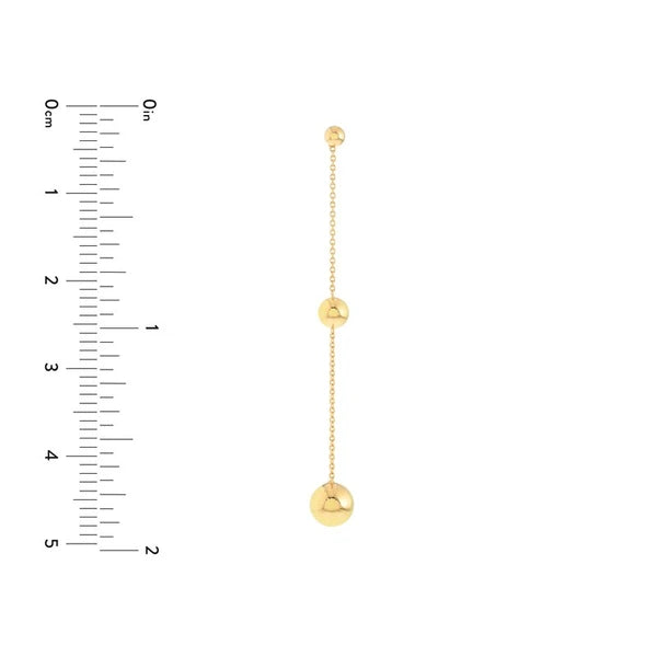 Graduating Bead Drop on Chain Earrings