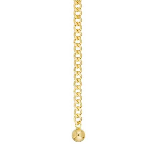 Bead on Curb Chain Drop Earrings