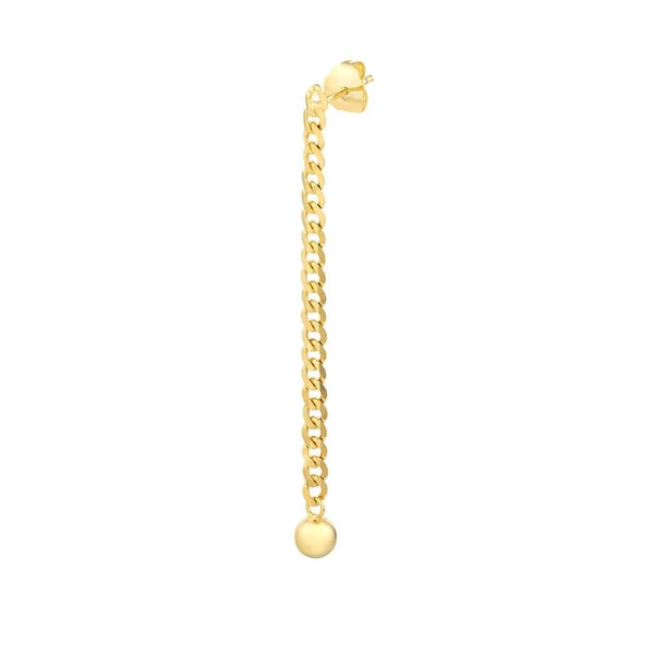 Bead on Curb Chain Drop Earrings