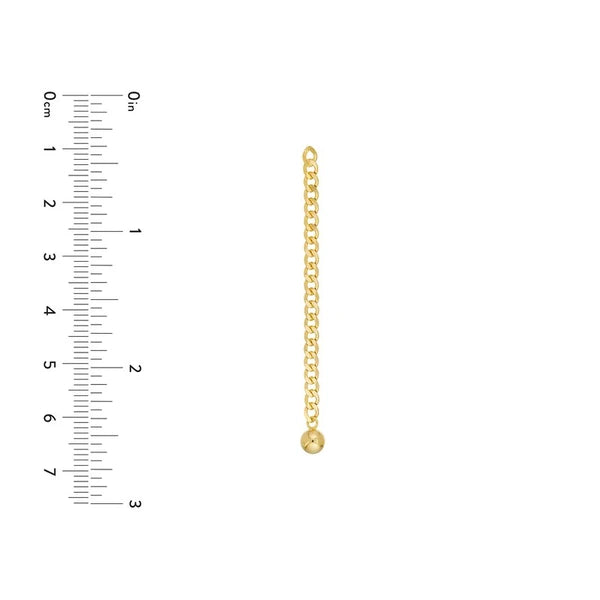 Bead on Curb Chain Drop Earrings