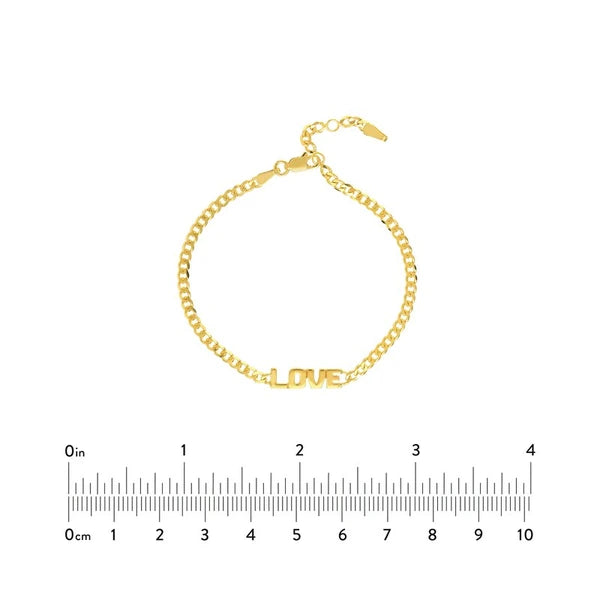 Love on Curb Chain Adjustable Bracelet