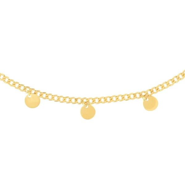 Disc Dangles Open Curb Chain Choker