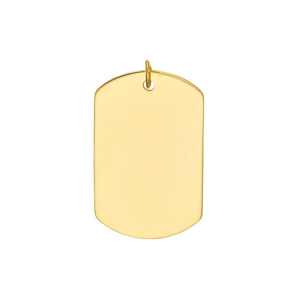 Large Engravable Dog Tag Pendant