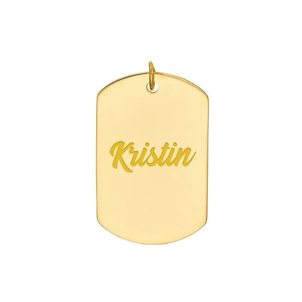 Large Engravable Dog Tag Pendant