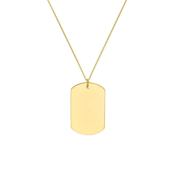 Large Engravable Dog Tag Pendant