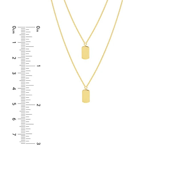 Double Dog Tag Adjustable Duet Necklace