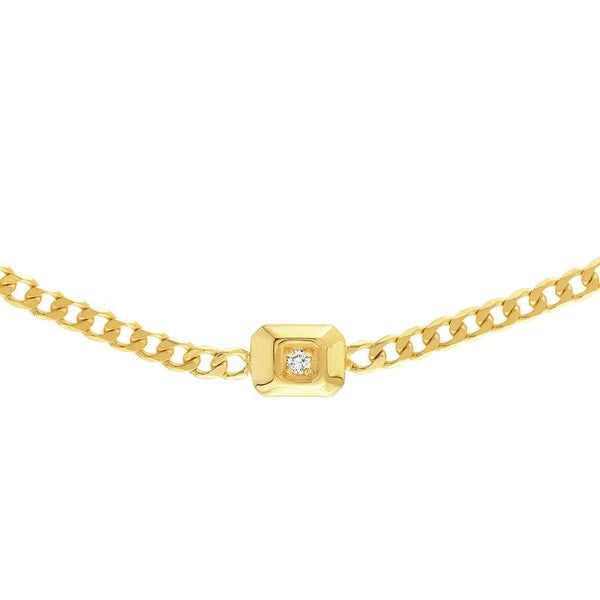 Raised Diamond Open Curb Chain Choker