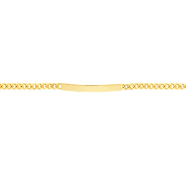 Initial ID Plate on Curb Chain Adjustable Bracelet