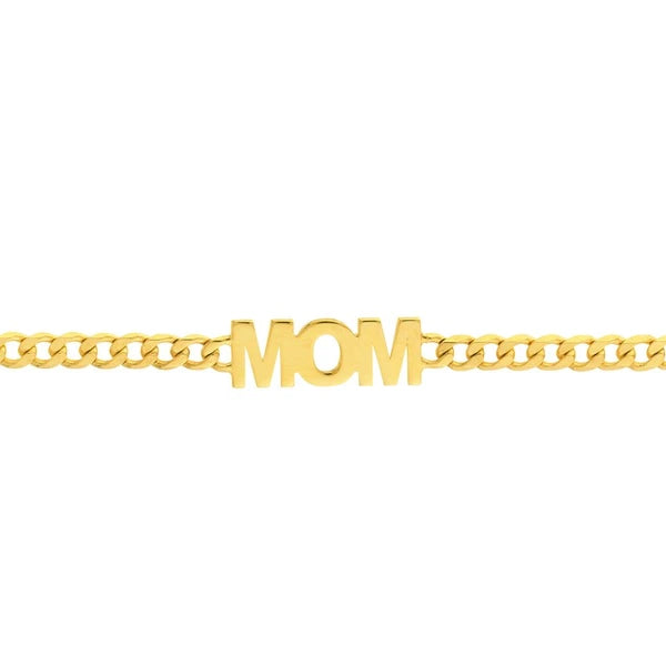 Mom on Curb Chain Adjustable Bracelet