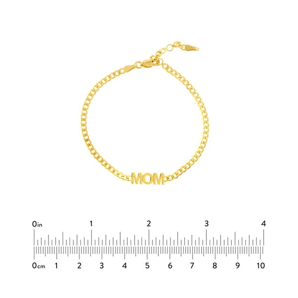 Mom on Curb Chain Adjustable Bracelet