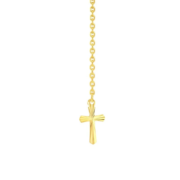 Front and Back Fluted Cross Earrings