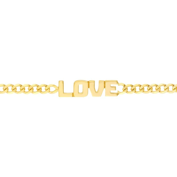 Love Plate on Open Curb Chain Adjustable Choker