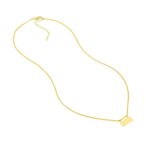 Engravable Plate on Open Curb Chain Necklace