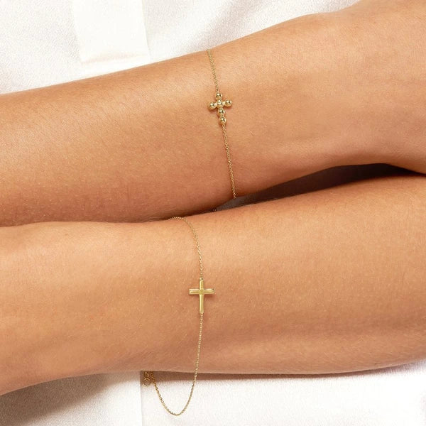 Mini Beaded Cross Bolo Bracelet
