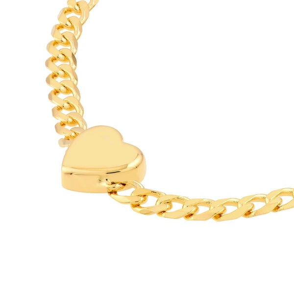 Heart on Curb Chain Adjustable Bracelet
