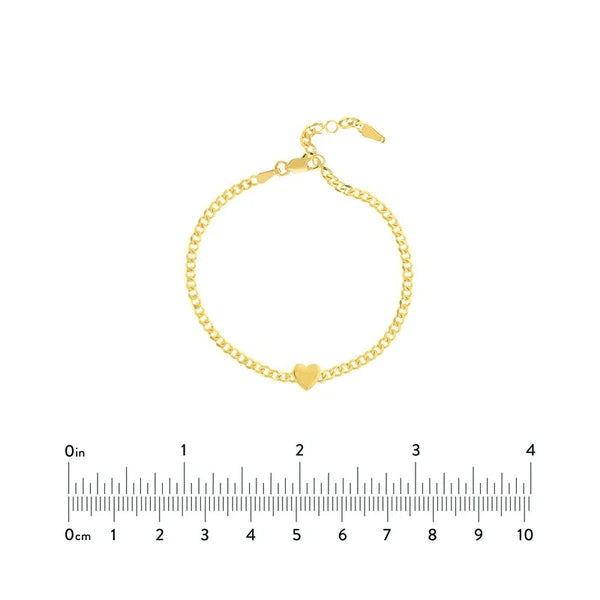 Heart on Curb Chain Adjustable Bracelet