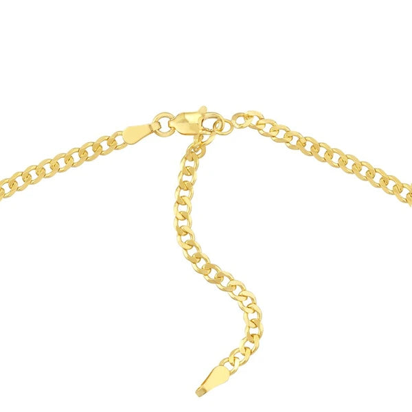 Mary and Cross Curb Chain Lariat Necklace