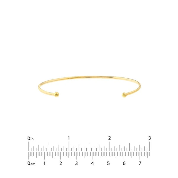 Cuff Bangle with Beaded Ends